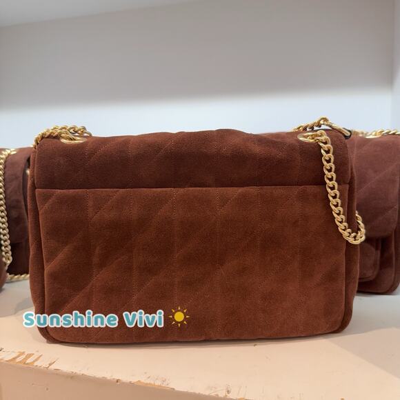 NWT Coach Elodie Crossbody Bag Quilting CCZ63 Gold/Vintage Brown/Maple Suede - Picture 4 of 8